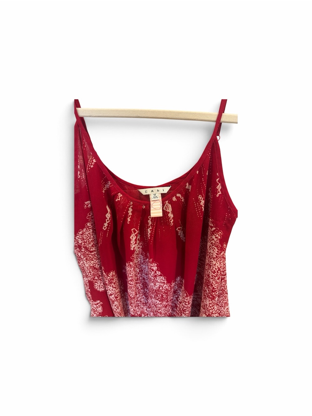 CAbi Red Printed Scoop Neck Camisole